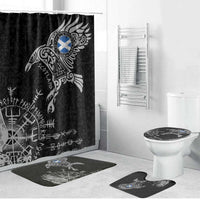 Scotland Viking Ravens Bathroom Set Vegvisir Runes Pattern - Wonder Print Shop
