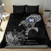 Scotland Viking Ravens Bedding Set Vegvisir Runes Pattern - Wonder Print Shop