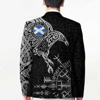 Scotland Viking Ravens Blazer Vegvisir Runes Pattern - Wonder Print Shop