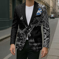 Scotland Viking Ravens Blazer Vegvisir Runes Pattern - Wonder Print Shop