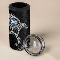 Scotland Viking Ravens 4 in 1 Can Cooler Tumbler Vegvisir Runes Pattern - Wonder Print Shop