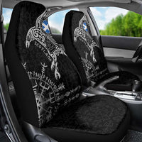 Scotland Viking Ravens Car Seat Cover Vegvisir Runes Pattern - Wonder Print Shop