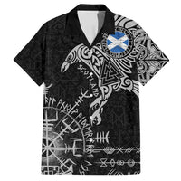 Scotland Viking Ravens Family Matching Tank Maxi Dress and Hawaiian Shirt Vegvisir Runes Pattern - Wonder Print Shop