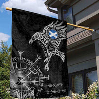 Scotland Viking Ravens Garden Flag Vegvisir Runes Pattern - Wonder Print Shop