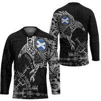 Scotland Viking Ravens Hockey Jersey Vegvisir Runes Pattern - Wonder Print Shop