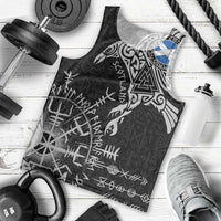 Scotland Viking Ravens Men Tank Top Vegvisir Runes Pattern - Wonder Print Shop