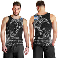 Scotland Viking Ravens Men Tank Top Vegvisir Runes Pattern - Wonder Print Shop