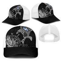 Scotland Viking Ravens Mesh Trucker Cap Vegvisir Runes Pattern - Wonder Print Shop