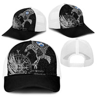 Scotland Viking Ravens Mesh Trucker Cap Vegvisir Runes Pattern - Wonder Print Shop