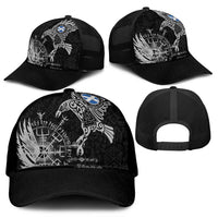 Scotland Viking Ravens Mesh Trucker Cap Vegvisir Runes Pattern - Wonder Print Shop