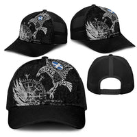 Scotland Viking Ravens Mesh Trucker Cap Vegvisir Runes Pattern - Wonder Print Shop