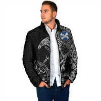 Scotland Viking Ravens Padded Jacket Vegvisir Runes Pattern - Wonder Print Shop