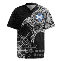 Scotland Viking Ravens Rugby Jersey Vegvisir Runes Pattern - Wonder Print Shop