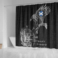 Scotland Viking Ravens Shower Curtain Vegvisir Runes Pattern - Wonder Print Shop