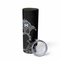 Scotland Viking Ravens Skinny Tumbler Vegvisir Runes Pattern - Wonder Print Shop