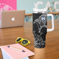Scotland Viking Ravens Tumbler With Handle Vegvisir Runes Pattern - Wonder Print Shop