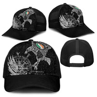 Ireland Viking Ravens Baseball Net Cap Vegvisir Runes Pattern - Wonder Print Shop