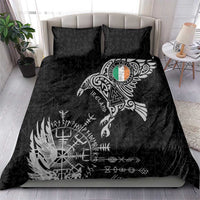 Ireland Viking Ravens Bedding Set Vegvisir Runes Pattern - Wonder Print Shop