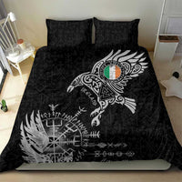 Ireland Viking Ravens Bedding Set Vegvisir Runes Pattern - Wonder Print Shop