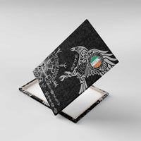 Ireland Viking Ravens Canvas Wall Art Vegvisir Runes Pattern - Wonder Print Shop