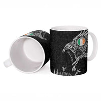 Ireland Viking Ravens Ceramic Mug Vegvisir Runes Pattern - Wonder Print Shop