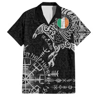 Ireland Viking Ravens Hawaiian Shirt Vegvisir Runes Pattern - Wonder Print Shop