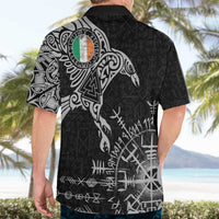 Ireland Viking Ravens Hawaiian Shirt Vegvisir Runes Pattern - Wonder Print Shop
