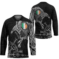 Ireland Viking Ravens Hockey Jersey Vegvisir Runes Pattern - Wonder Print Shop