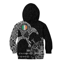 Ireland Viking Ravens Kid Hoodie Vegvisir Runes Pattern - Wonder Print Shop