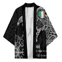 Ireland Viking Ravens Kimono Vegvisir Runes Pattern - Wonder Print Shop