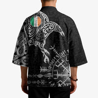 Ireland Viking Ravens Kimono Vegvisir Runes Pattern - Wonder Print Shop