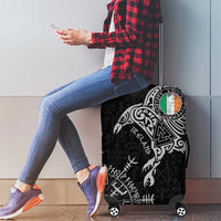 Ireland Viking Ravens Luggage Cover Vegvisir Runes Pattern - Wonder Print Shop
