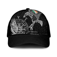 Ireland Viking Ravens Mesh Trucker Cap Vegvisir Runes Pattern - Wonder Print Shop