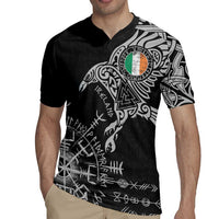 Ireland Viking Ravens Rugby Jersey Vegvisir Runes Pattern - Wonder Print Shop