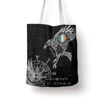 Ireland Viking Ravens Tote Bag Vegvisir Runes Pattern - Wonder Print Shop