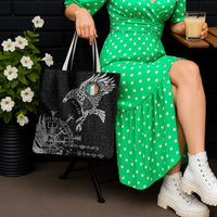 Ireland Viking Ravens Tote Bag Vegvisir Runes Pattern - Wonder Print Shop