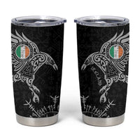 Ireland Viking Ravens Tumbler Cup Vegvisir Runes Pattern - Wonder Print Shop