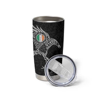 Ireland Viking Ravens Tumbler Cup Vegvisir Runes Pattern - Wonder Print Shop