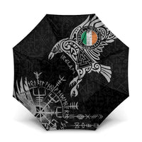 Ireland Viking Ravens Umbrella Vegvisir Runes Pattern - Wonder Print Shop