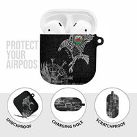 Wales Viking Ravens AirPods Case Vegvisir Runes Pattern - Wonder Print Shop