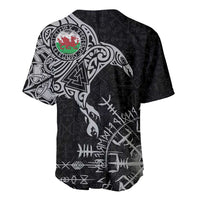 Wales Viking Ravens Baseball Jersey Vegvisir Runes Pattern - Wonder Print Shop