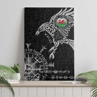 Wales Viking Ravens Canvas Wall Art Vegvisir Runes Pattern - Wonder Print Shop