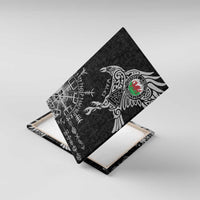 Wales Viking Ravens Canvas Wall Art Vegvisir Runes Pattern - Wonder Print Shop