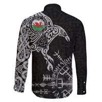 Wales Viking Ravens Family Matching Mermaid Dress and Hawaiian Shirt Vegvisir Runes Pattern - Wonder Print Shop