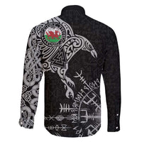 Wales Viking Ravens Family Matching Short Sleeve Bodycon Dress and Hawaiian Shirt Vegvisir Runes Pattern - Wonder Print Shop