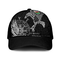 Wales Viking Ravens Mesh Trucker Cap Vegvisir Runes Pattern - Wonder Print Shop
