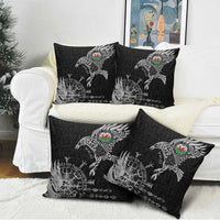 Wales Viking Ravens Pillow Cover Vegvisir Runes Pattern - Wonder Print Shop