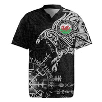 Wales Viking Ravens Rugby Jersey Vegvisir Runes Pattern - Wonder Print Shop