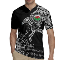 Wales Viking Ravens Rugby Jersey Vegvisir Runes Pattern - Wonder Print Shop