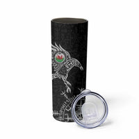 Wales Viking Ravens Skinny Tumbler Vegvisir Runes Pattern - Wonder Print Shop